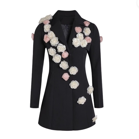None Jackets & Blazers - New Chic Black Floral Women's Blazer size S